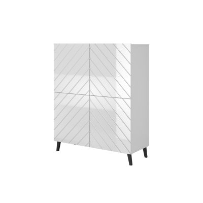 ABETO bookcase 100.5x40xH121.5 white/white gloss