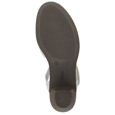 51. Rieker W RKR650 comfortable leather sandals white