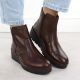 7. Women's brown leather wedge ankle boots Rieker X9165-27