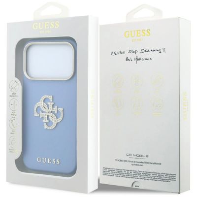 8. Guess Smooth & Big Strass Logo Case for iPhone 18 Pro Max / 17 Pro Max - Blue