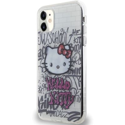2. Hello Kitty IML Kitty On Bricks Graffiti case for iPhone 11 / Xr - white
