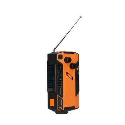 4. Extralink Solar Emergency Radio with Crank Dynamo Powerbank 4000mAh with SOS Flashlight SR-4000 Portable Analog Black, Orange