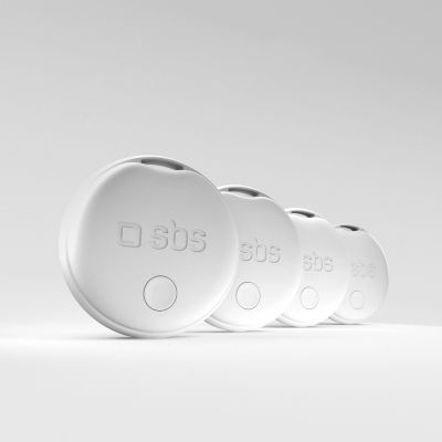 4. SBS Track My Circle locator compatible with Apple Find My set of 4 - white