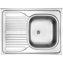 Single-bowl steel sink with drainer on the left side - overlay ZM6 311L 5907650846529