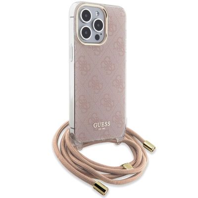 3. Guess Crossbody Cord 4G Print case for iPhone 15 Pro - pink