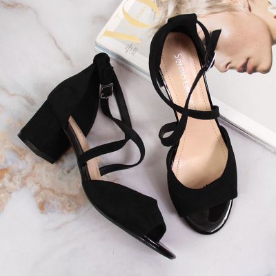 12. Sergio Leone W SK367A black block heel sandals