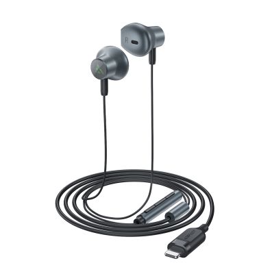 4. Acefast L1 in-ear headphones with Lightning connector, microphone and remote control 1.2 m - black