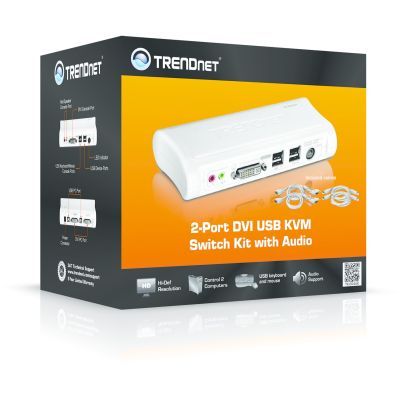 6. TRENDnet 2-Port DVI/USB/Audio KVM Switch with Cables
