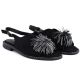 2. Women's closed-heel sandals with sequins, black Potocki 43349