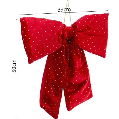 7. RED DECORATIVE BOW 39x50CM MICA