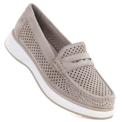 Women's openwork gray lords shoes Sergo Leone MK098H