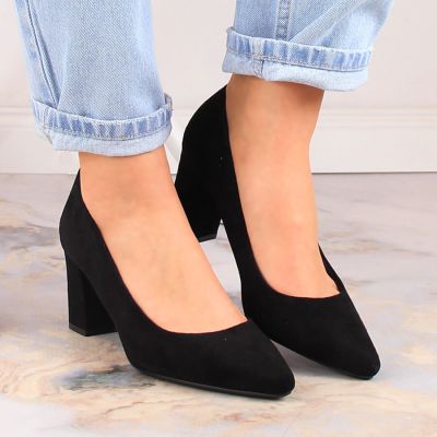 10. Sergio Leone W SK403A black suede pumps on a block heel