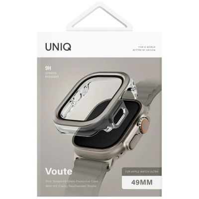 5. Uniq Voute case with tempered glass for Apple Watch Ultra 49 mm - silver