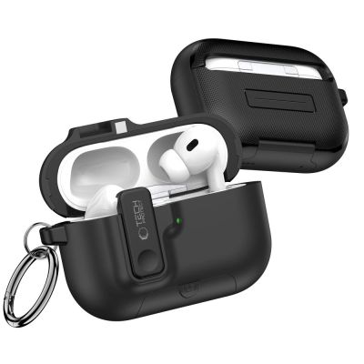 3. Tech-Protect Slim Hook Case for AirPods Pro 3 - Black