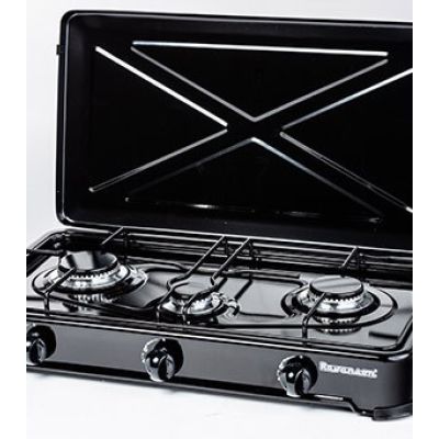 5. 3-Burner Portable Gas Cooker Ravanson K-03T (White)