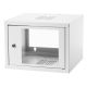 Wall-mounted cabinet 19'' 4U 568x400 glass door RAL7035