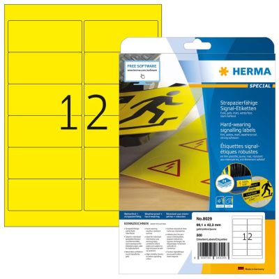 2. HERMA Signal-Etiketten A4 99.1x42.3 mm gelb Folie 300 St.
