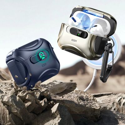 4. ESR Cyber ​​FlickLock MagSafe Case for AirPods Pro 3 - Navy Blue