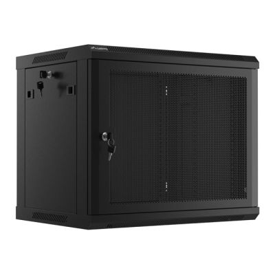 WALL-HUNG RACK CABINET 19" 9U 600X450 BLACK PERFORATED DOOR LANBERG (FLAT PACK)