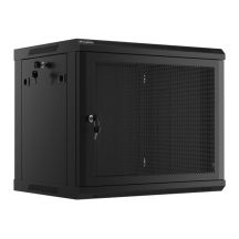 WALL-HUNG RACK CABINET 19" 9U 600X450 BLACK PERFORATED DOOR LANBERG (FLAT PACK)