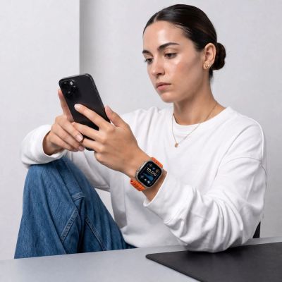 4. Tech-Protect Nylon Sport Band for Apple Watch 44 / 45 / 46 / 49 mm - Orange