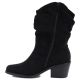 3. Women's ankle boots, ruffled cowboy boots, black, Vinceza HX27-16536