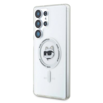 2. Case Karl Lagerfeld Button Choupette Head Printed Logo MagSafe Samsung Galaxy S25 Ultra white