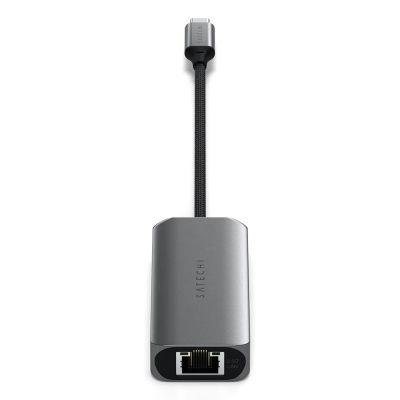 2. Satechi 4-In-1 USB-C Hub - hub for USB-C mobile devices (3x USB-C 3.2 gen2 10Gbps, 2.5 Gigabit Ethernet) (space gray)