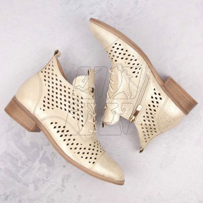 7. Potocki W WOL205 gold openwork ankle boots