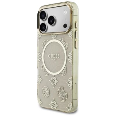 2. Guess IML Peony Dot MagSafe Case for iPhone 17 Pro Max - Beige