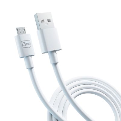 5. 3mk Hyper Cable USB-A / micro USB 5V 2.4A 1.2m - white