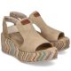 4. Women's beige wedge sandals Rieker 69472-60