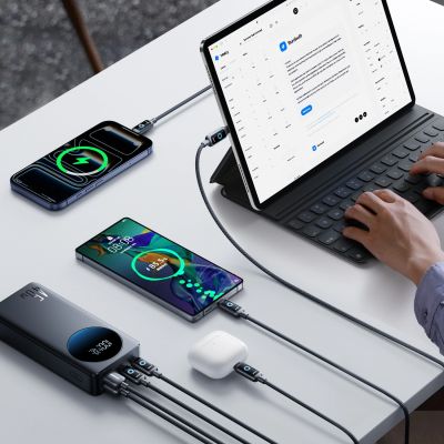 12. Joyroom JR-PBF02 Pro 20000 mAh 45W Powerbank with Digital Display 2x USB-A 2x USB-C - Black