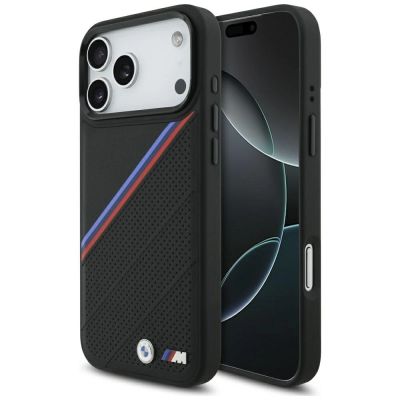 BMW M Tricolor Metal Logo MagSafe Case for iPhone 17 Pro Max - Black