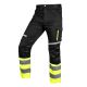 High-visibility trousers, black and yellow, size M