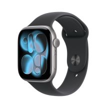 Apple Watch Series 11 GPS 46mm Space Gray Aluminum Case with Black Sport Band - M/L