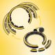 17. HHM21 HULA HOP BLACK/YELLOW WITH MAGNETS, TPE PROTECTION AND WEIGHT + HMS COUNTER