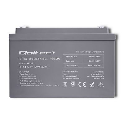 2. Qoltec 53038 maintenance-free battery