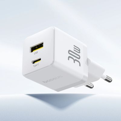 10. Baseus Palm 30W USB-C USB-A Wall Charger - White