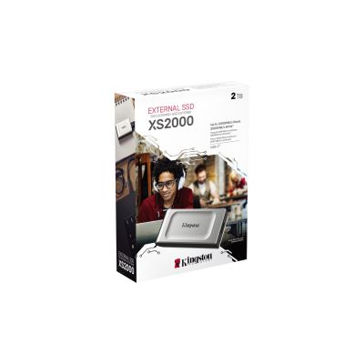 4. Kingston XS2000 External SSD Drive (2TB; USB 3.2; Silver; SXS2000/2000G)