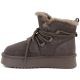 3. Women's brown suede leather platform ankle boots Big Star UU274314