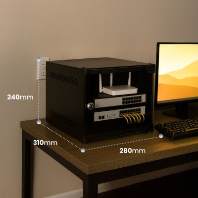 10. Extralink LITE 4U 10 280X310 WALL-MOUNTED RACKMOUNT CABINET BLACK Freestanding/Wall/Floor Rack Black