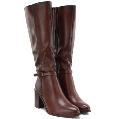 5. Women’s Brown Block-Heel Boots Sergio Leone KZ-08