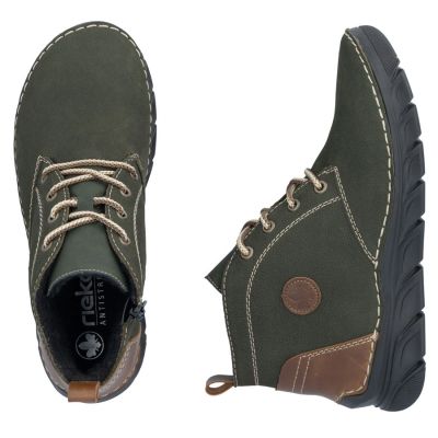 11. Women's leather ankle boots insulated green Rieker 55036-54