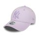 New Era 9FORTY NY New York Yankees Women's League Essential Lilac Women's Baseball Cap - 60424627