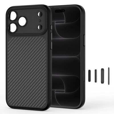 3. Tech-Protect MagCam MagSafe Carbon Case for iPhone 18 Pro / 17 Pro - Black
