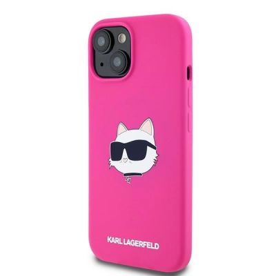 2. Karl Lagerfeld Silicone Choupette Head MagSafe Case for iPhone 15 Plus / 14 Plus - Pink