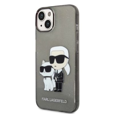 2. Karl Lagerfeld Glitter Karl&Choupette case for iPhone 14 Plus - black