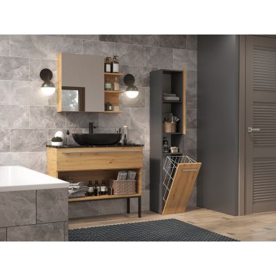 3. NEL III bathroom cabinet 31x30xH174 anthracite/artisan