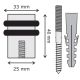 5. 25/40 mm Stainless Steel Satin Door Stopper, KOWALSKI